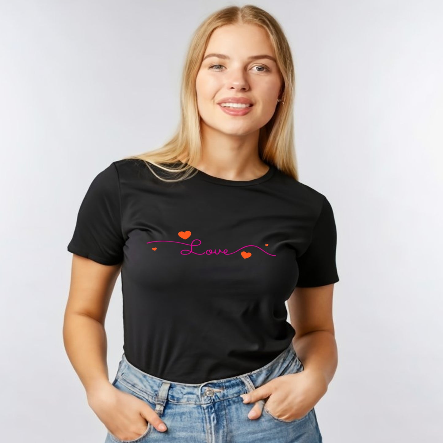 Valentine T Shirt Designs - Heart Designs - Lovejoy Tshirt Design Gift For Her - Love Tshirt For Women - 100% Cotton Casual Summer Tee Top