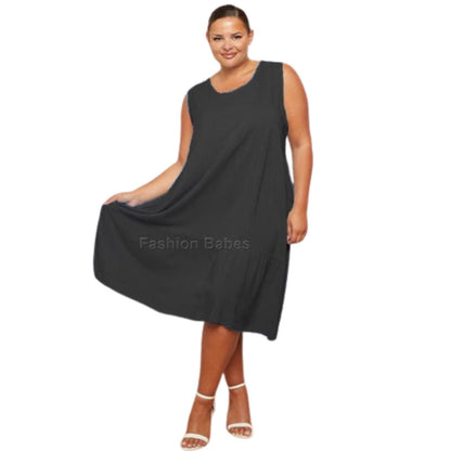 Smock Midi Dress Black