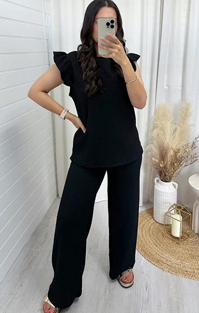 Super Soft Pop Corn Loungewear Black