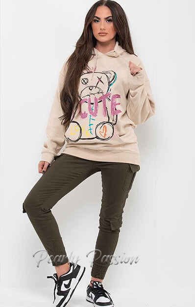 CUTE Print Hoodie Fleece Sweatshirt