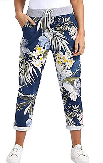 Plain & Floral Cotton Trousers