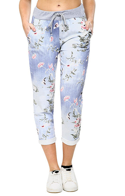 Plain & Floral Cotton Trousers