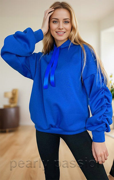 Fleece Lined Satin Ribbon Hoodie