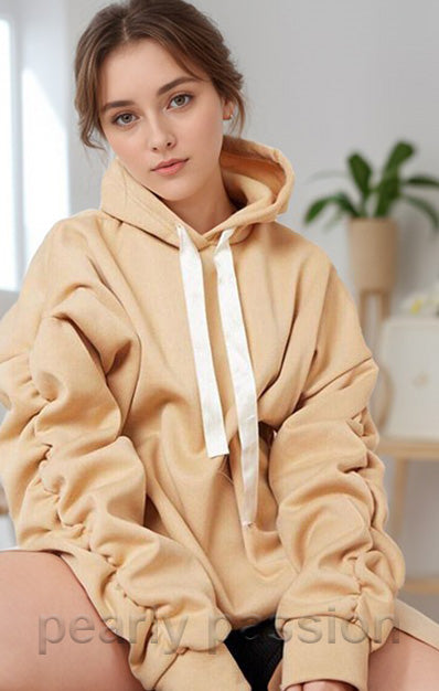 Fleece Lined Satin Ribbon Hoodie