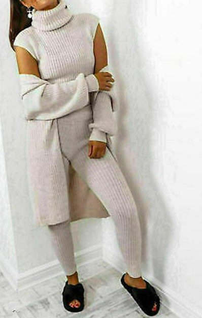 3Pcs Knitted Lounge Wear Set