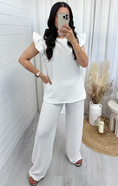 Super Soft Pop Corn Loungewear White