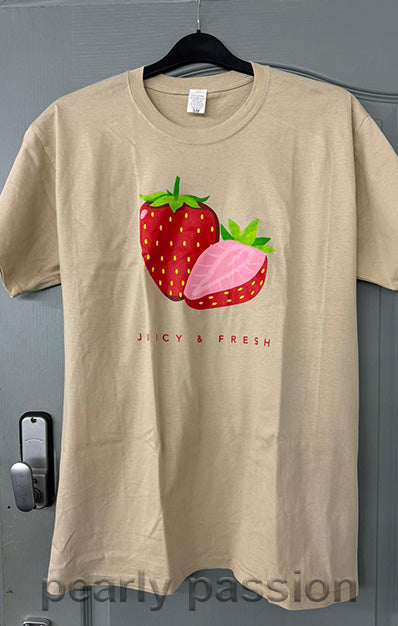 Strawberry Print T-Shirt Black