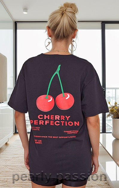 Cherry Perfection Print T-Shirt White