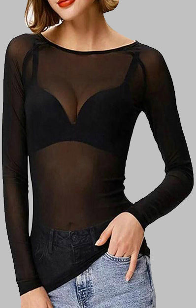 Long Sleeves Mesh Top