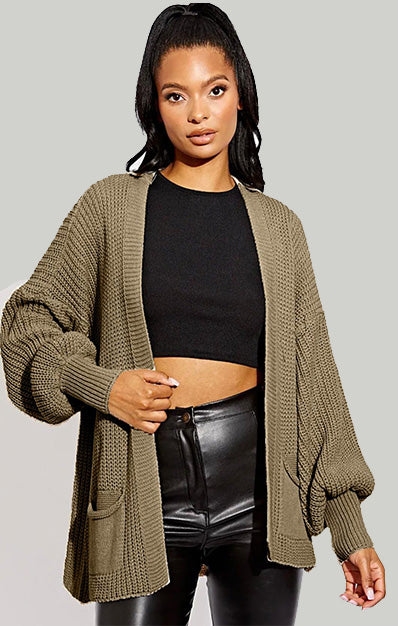 Long Knitted Cardigan Mocha