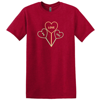 Valentine T Shirt Designs - Heart Designs - Lovejoy Tshirt Design Gift For Her - I Luv You Tshirt For Women - 100% Cotton Casual Summer Top