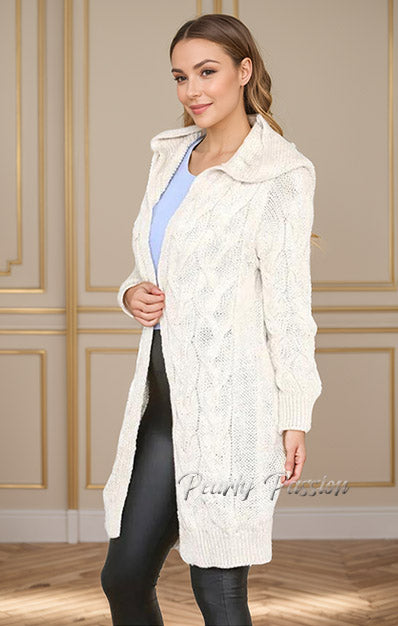 Cosy Warm Knit Cardigan Hooded Jumper