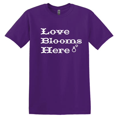 Valentine Day T-Shirt Love Blooms Here, Valentine Day Gift, Casual Summer Top for a Romantic Look