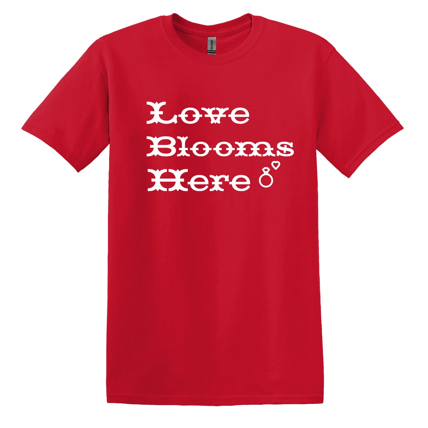 Valentine Day T-Shirt Love Blooms Here, Valentine Day Gift, Casual Summer Top for a Romantic Look