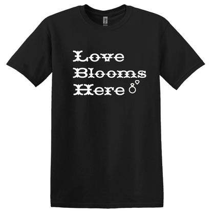 Valentine Day T-Shirt Love Blooms Here, Valentine Day Gift, Casual Summer Top for a Romantic Look