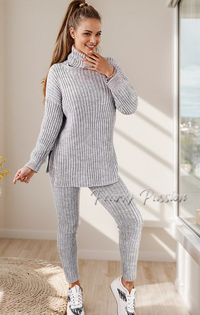 2 Pcs Set Chunky Knitted Winter Lounge Wear