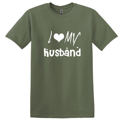 Valentine Day TShirt I Love My Husband Plain Short Sleeve Casual Summer Tee Tops - Valentine Day Gift - 100% Cotton T Shirts