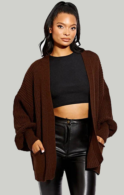 Long Knitted Cardigan Mocha