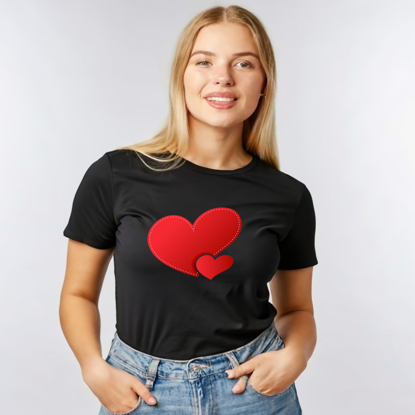 Valentine T Shirt Designs - Heart Designs - Lovejoy Tshirt Design Gift For Her -  Love  Tshirt For Women - 100% Cotton Casual Summer Top