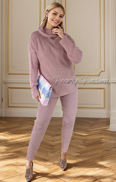 2 Pcs Set Chunky Knitted Winter Lounge Wear