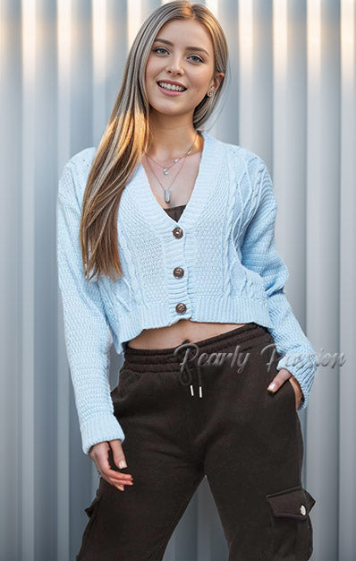 3 Button Crop Cardigan