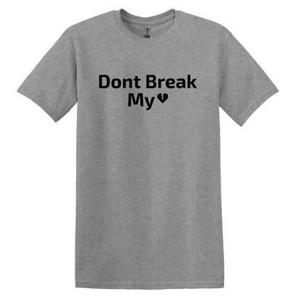 Valentine's Day T-Shirt - "Don't Break My Heart" Romantic Love Gift - Casual Summer Tops - 100% Cotton Tee