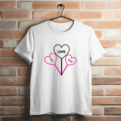 Valentine T Shirt Designs - Heart Designs - Lovejoy Tshirt Design Gift For Her - I Luv You Tshirt For Women - 100% Cotton Casual Summer Top