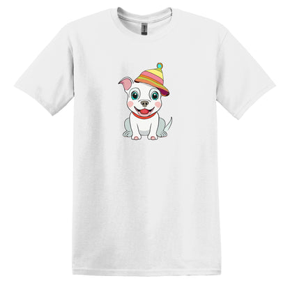 Valentine's Day Women's Tee - Cute Puppy Short Sleeve Shirt - Romantic Dog Gifts for Her - Pure 100% Cotton