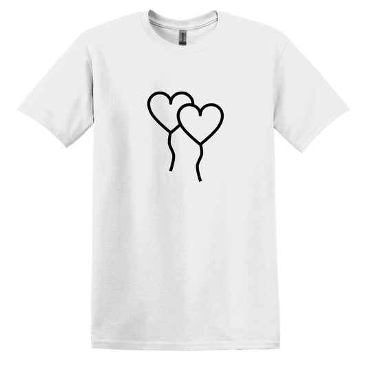 Valentine's Day Women's Tee - Heart Print Short Sleeve Shirt - Romantic Gift for Her - Valentine gift 100% Cotton