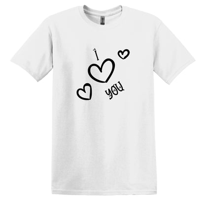 Valentine Day TShirt - Express Your Love with Valentine Day Gift I Love You Casual Summer T-Shirt Tops - 100% Cotton T Shirts