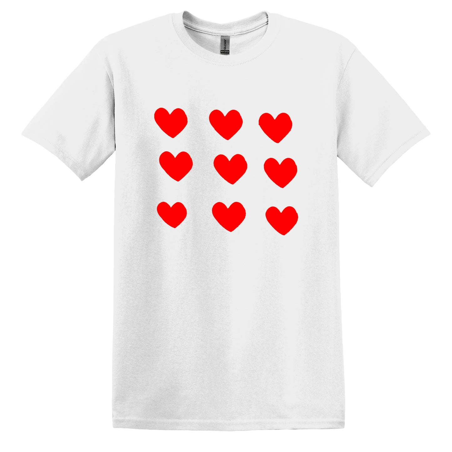 Valentine's Day Women's Tee - Stylish Short Sleeve Gift for Her - Casual Summer Cotton Hearts T-Shirt